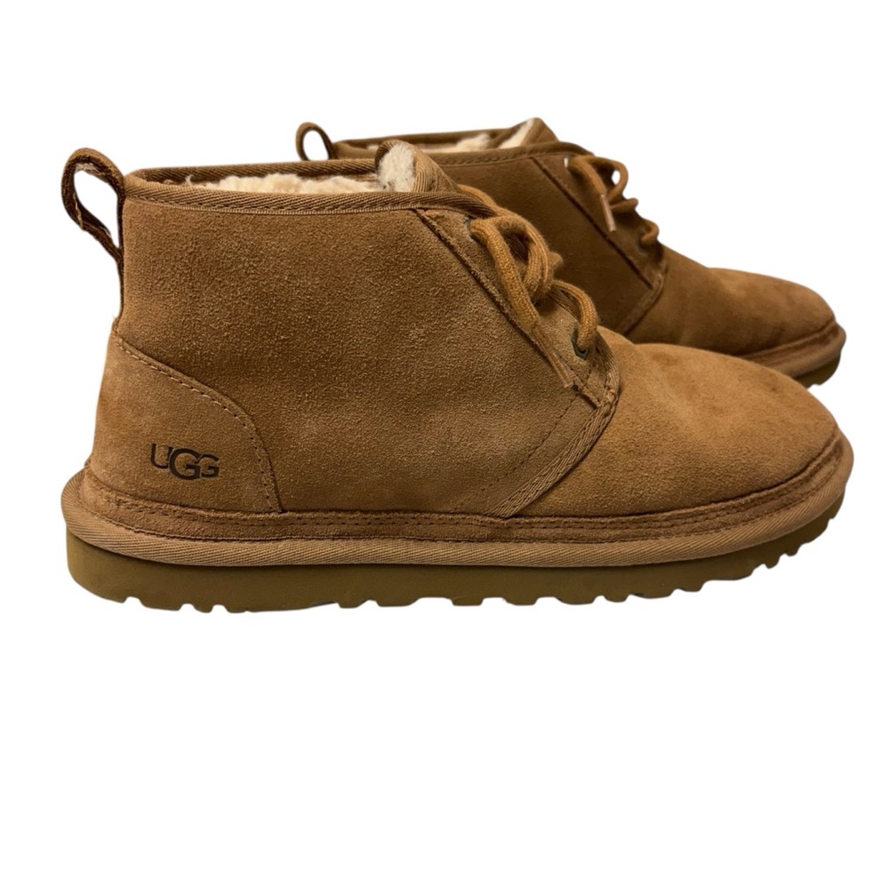 UGG Men's Neumel Tan Suede Plush Wool Lined Casual Cozy Heritage Chukka Boots 10